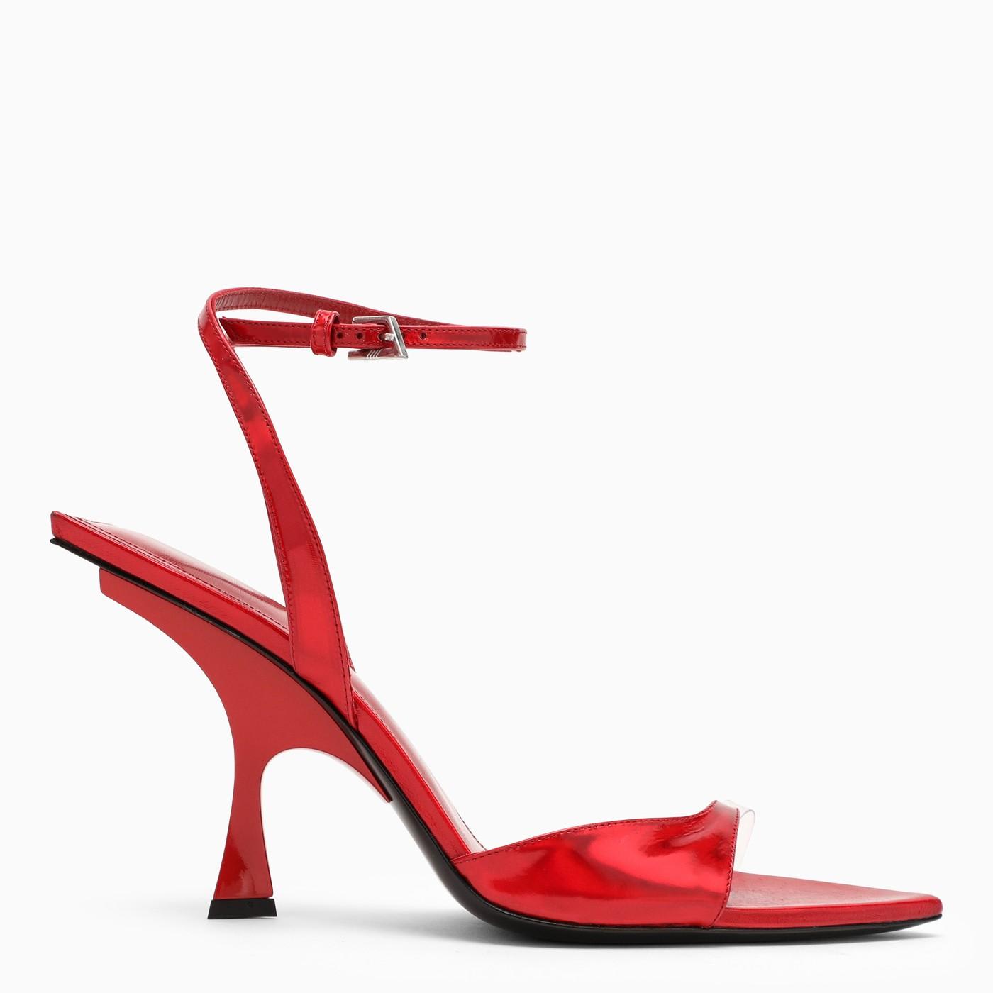 Shop Attico Red Gg Asymmetrical Sandal