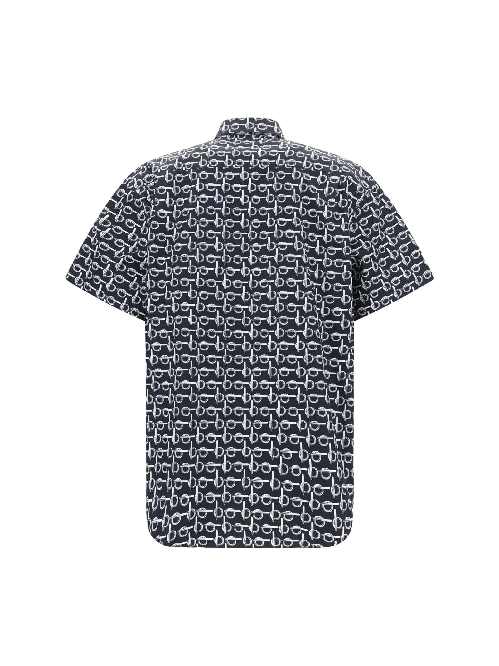 Shop Burberry Shirt In Silver/black