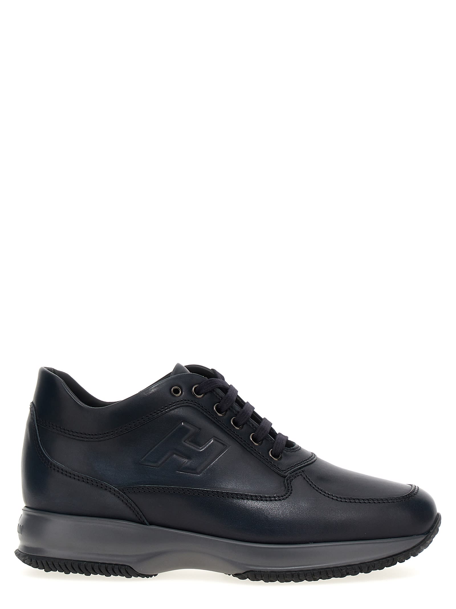 Shop Hogan Interactive H Sneakers In Black