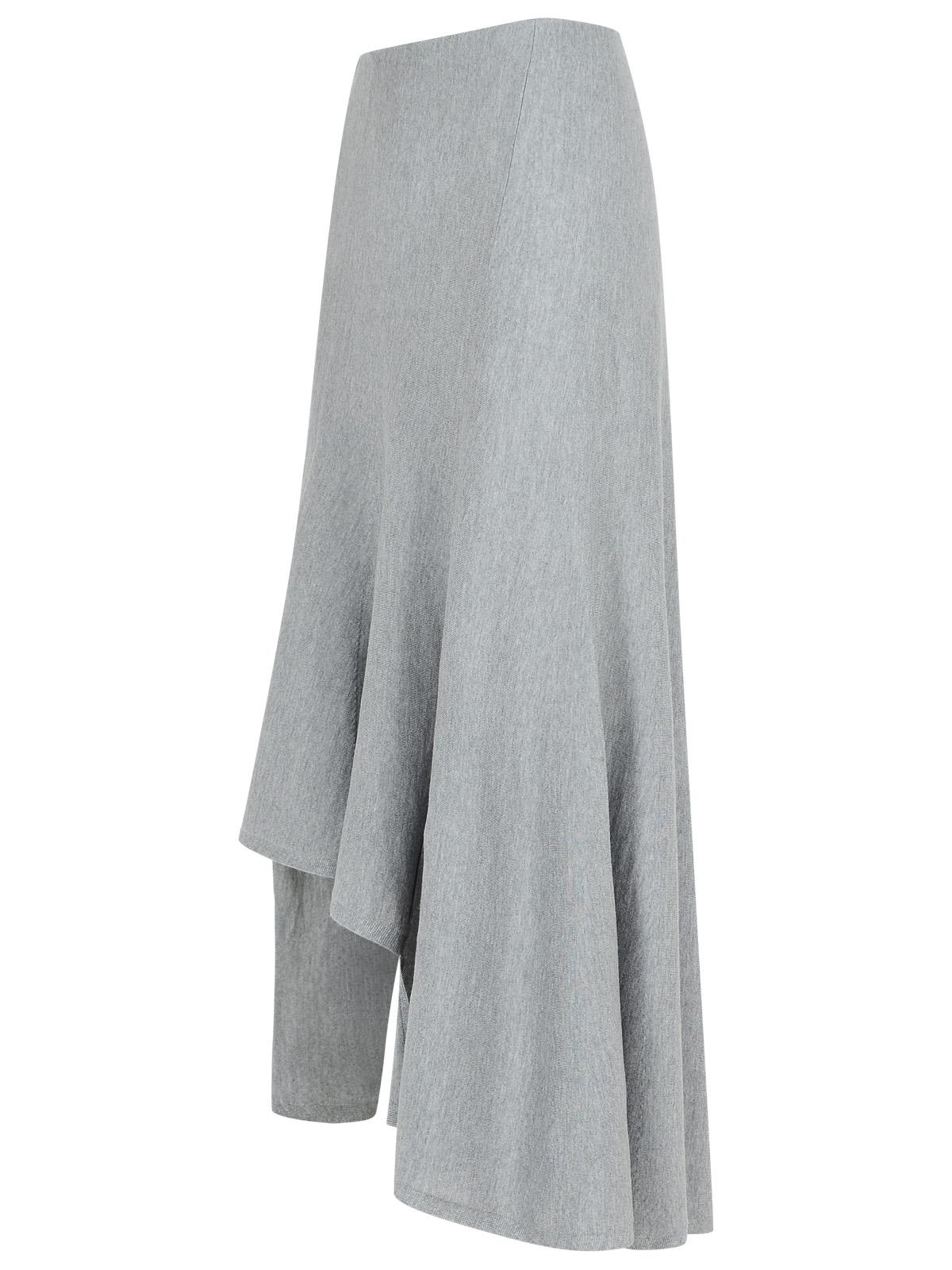 Khaite Miranda Grey Wool Skirt In Gray
