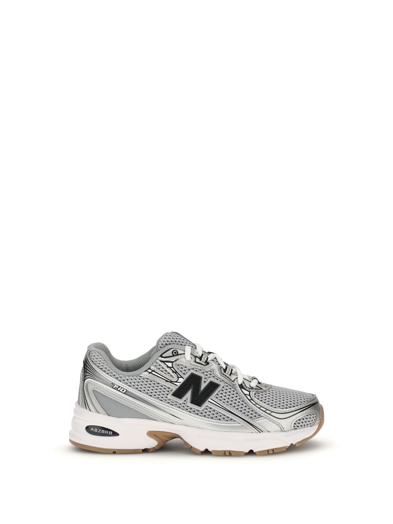 New Balance 740 Mesh Sneakers With Leather Inserts In Gray
