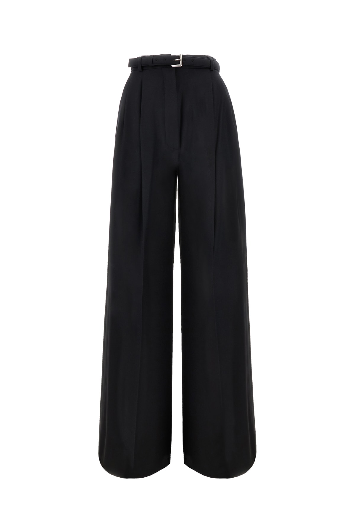 Shop Sportmax Black Stretch Wool Pant In 003