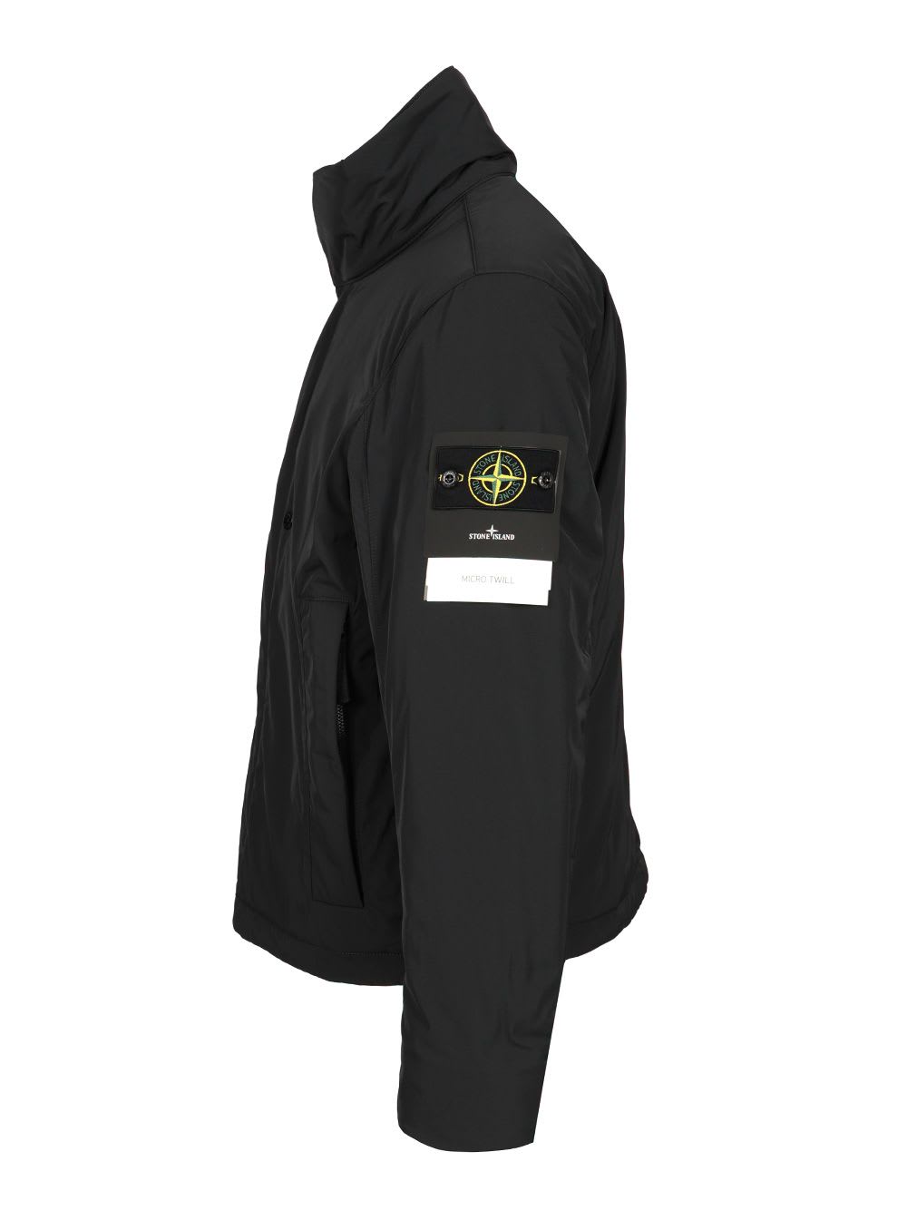 Stone Island Micro Twill Padded Jacket In Black