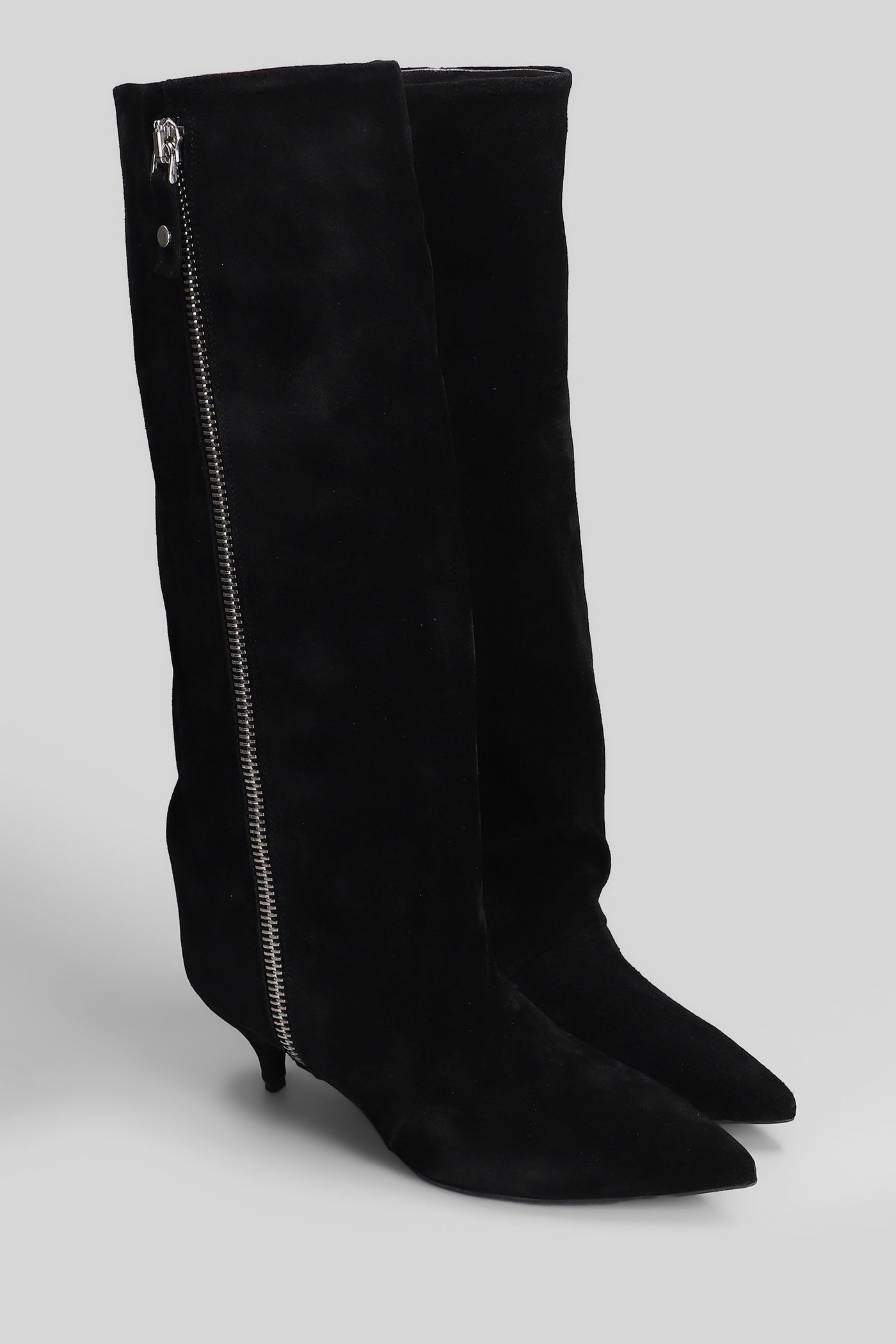 Alchimia High Heels Boots In Black Suede In Black