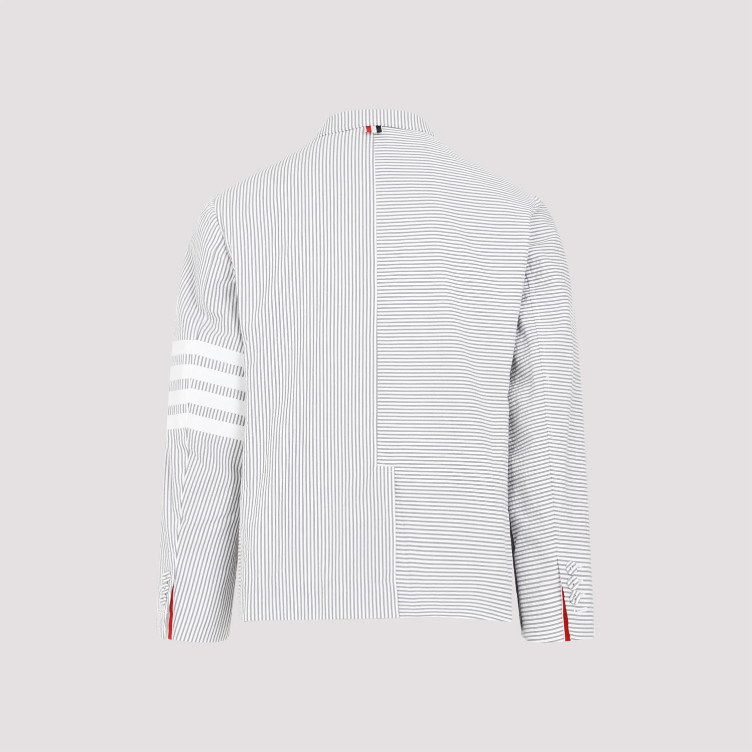 Shop Thom Browne Seersucker Jacket In Med Grey