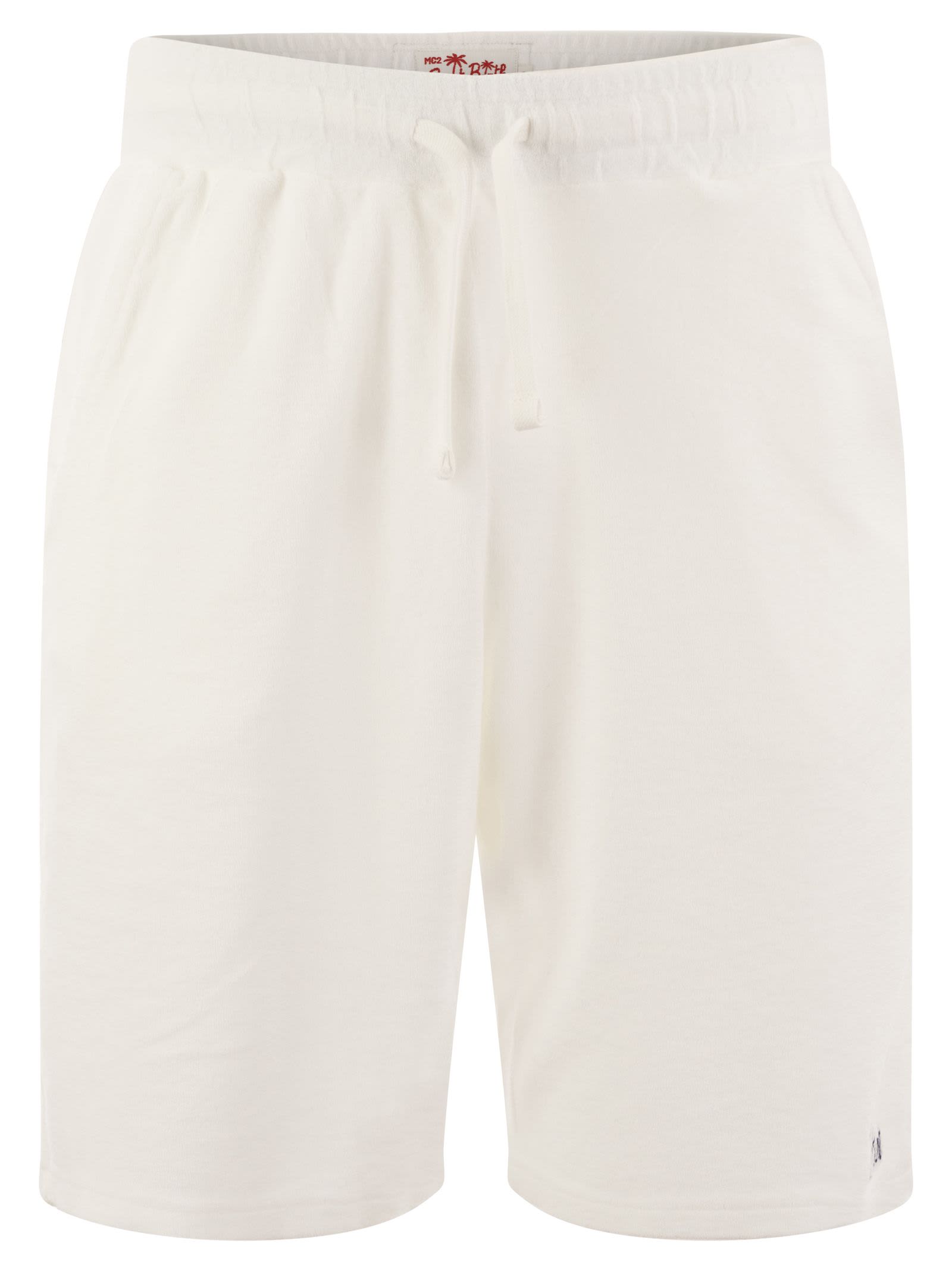 Mc2 Saint Barth Sponge Bermuda Shorts In White