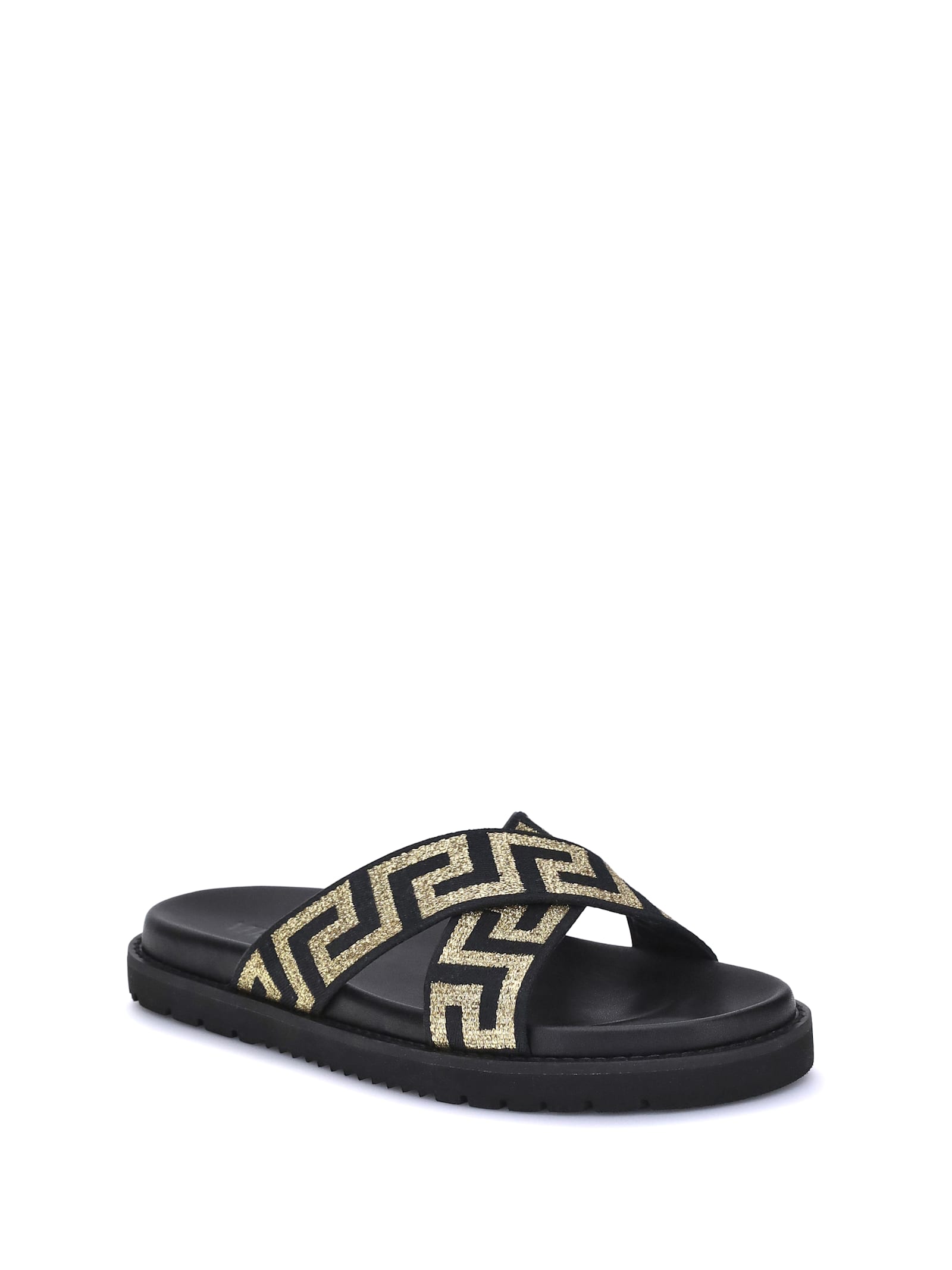 Versace Greca Sandals In Multi