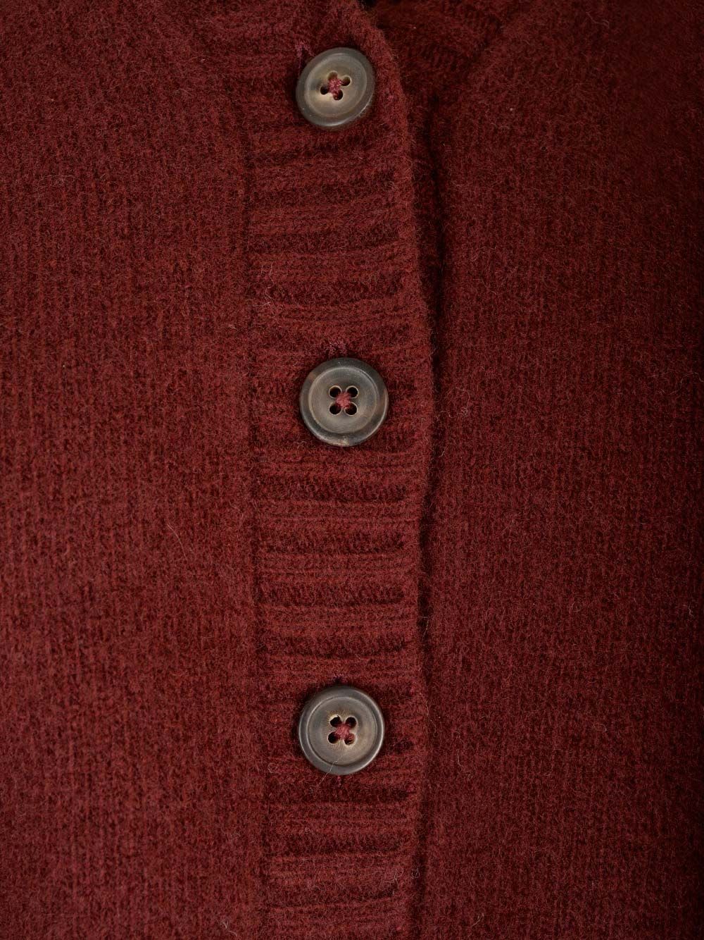 Shop Maison Margiela Wool Cardigan In Bordeaux