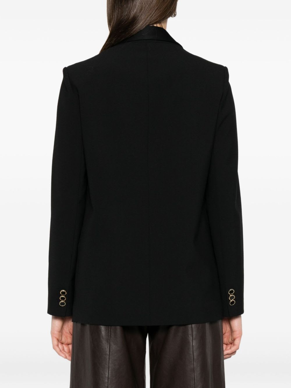 Forte Forte Long Sleeve Blazer Peak Lapels Design In Black