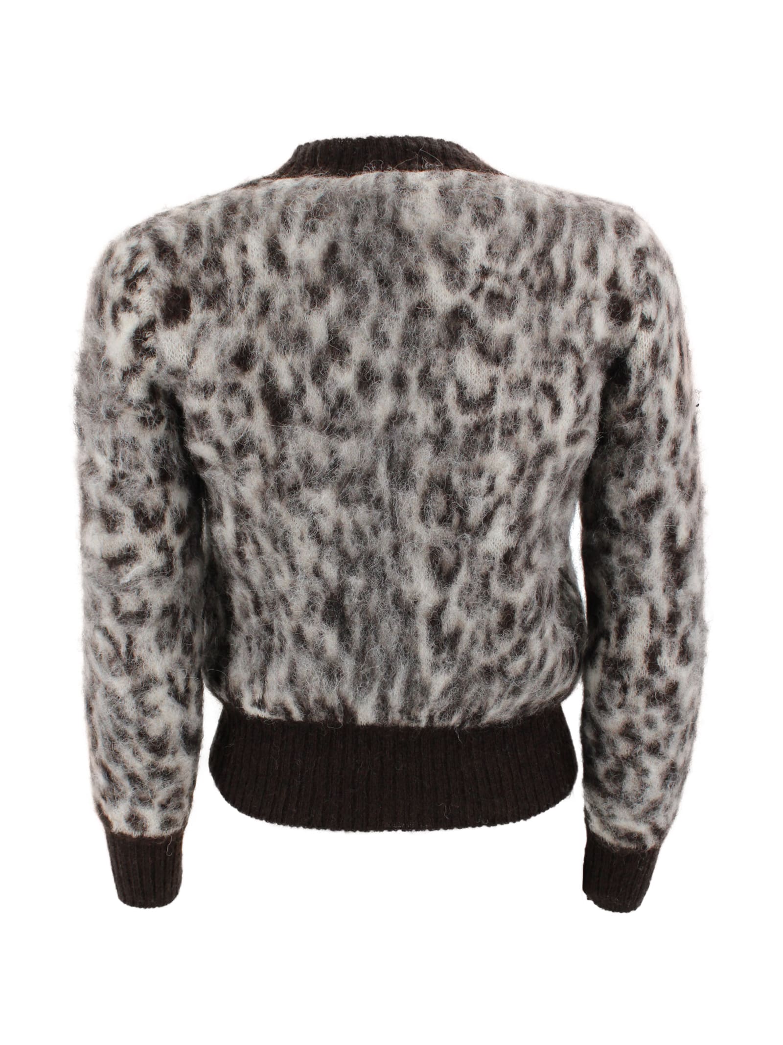 D Exterior Animal Print Sweater In Multi