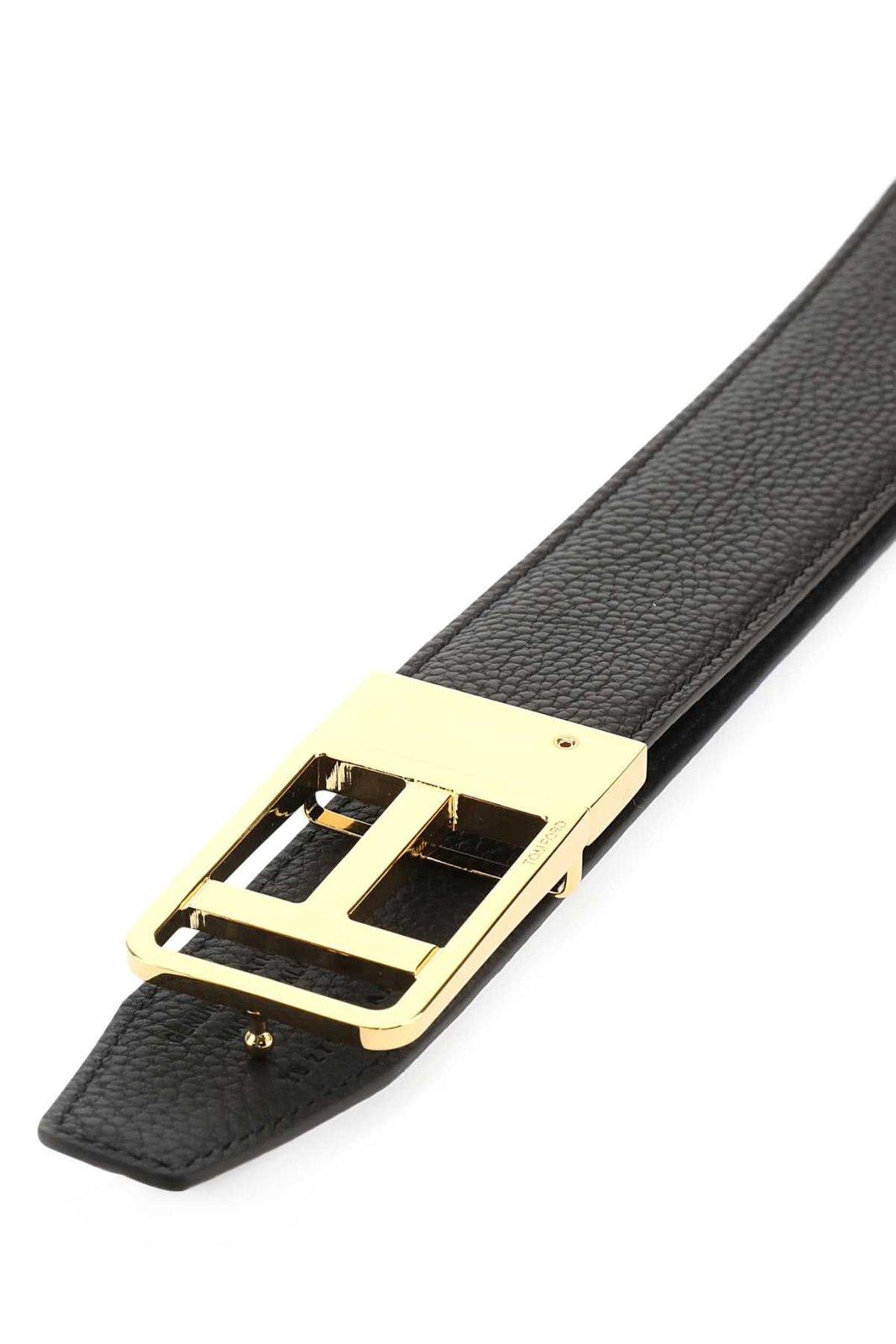 Shop Tom Ford Tf Buckle Belt In Multicolour