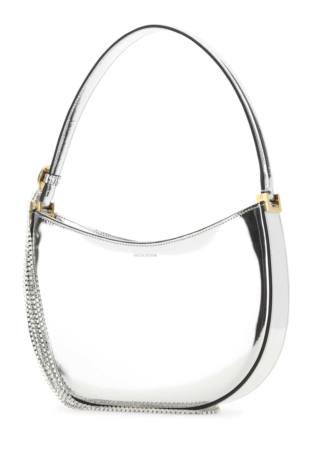 Magda Butrym Silver Leather Medium Vesna Handbag In Metallic