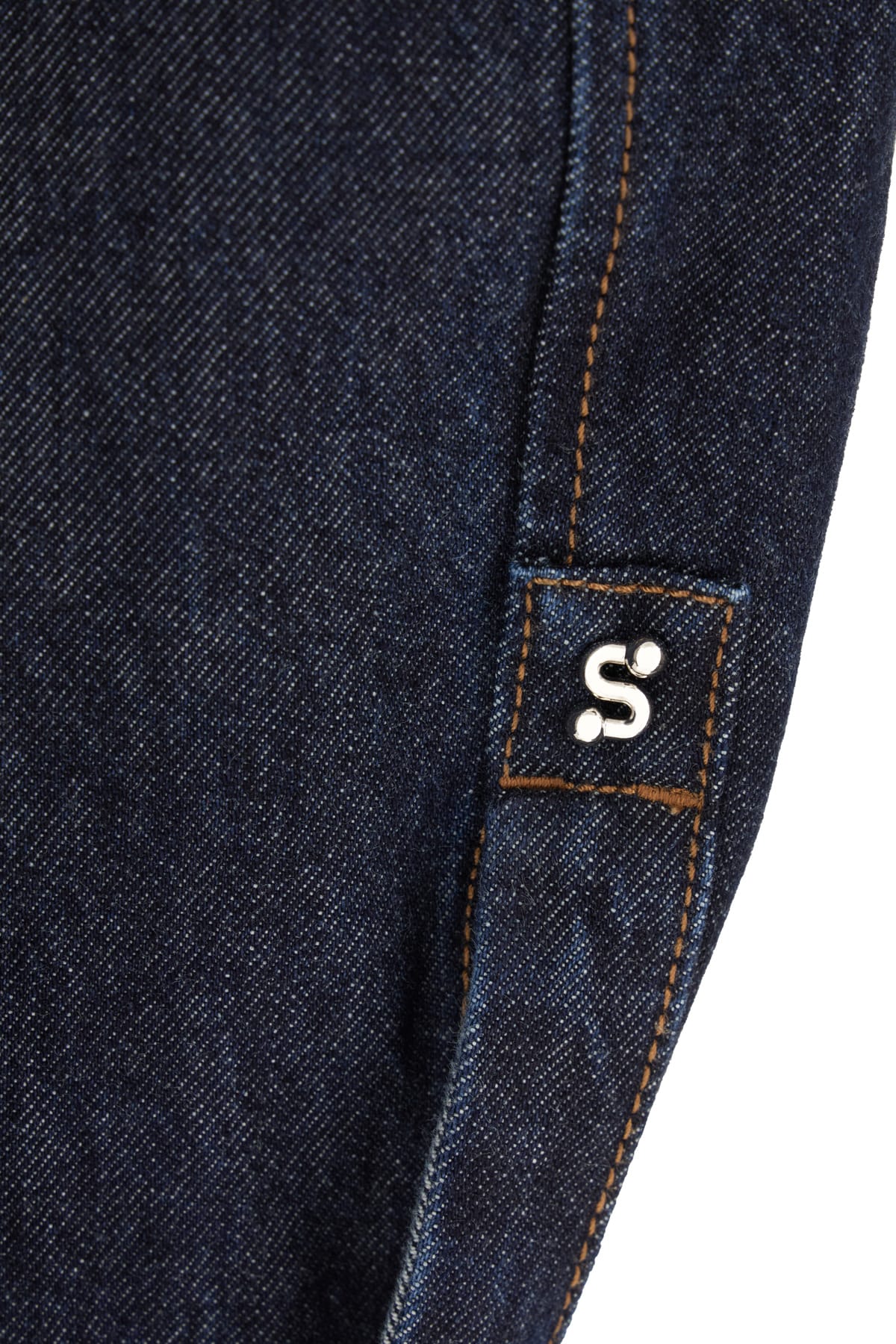 Sportmax Denim Fitted-waist Jacket In Blu Notte