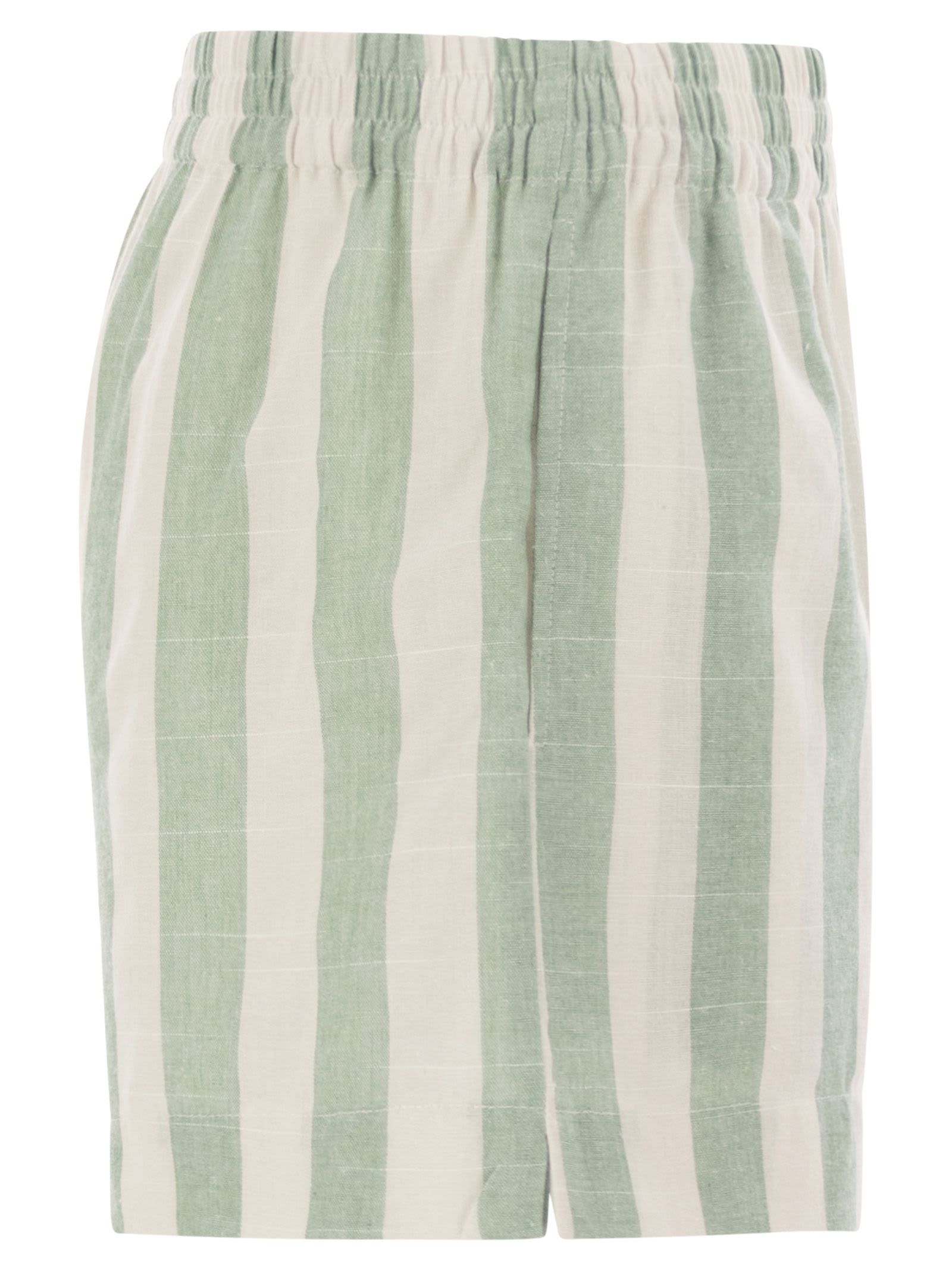 Mc2 Saint Barth Meave - Striped Cotton Shorts