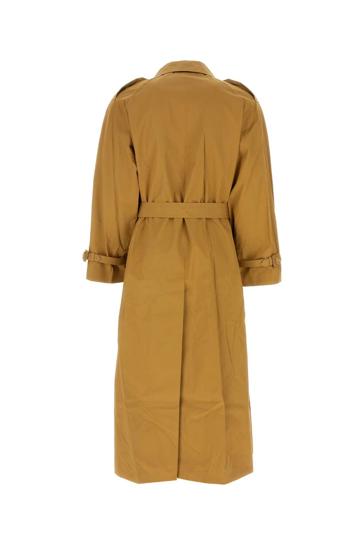 Shop Vetements Camel Cotton Oversize Trench Coat In Beige