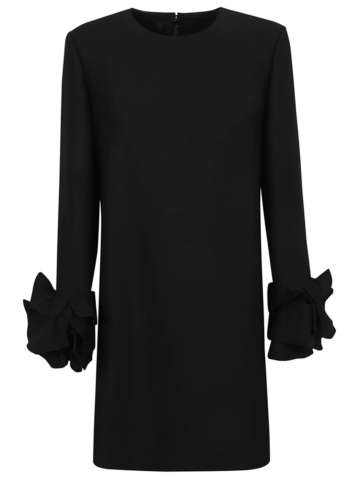 Valentino Floral Embellished Crewneck Dress In No Nero