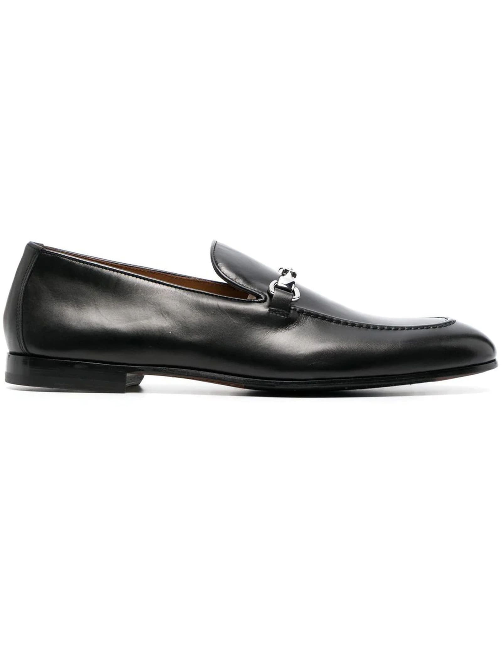 DOUCAL'S BLACK CALF LEATHER LOAFERS