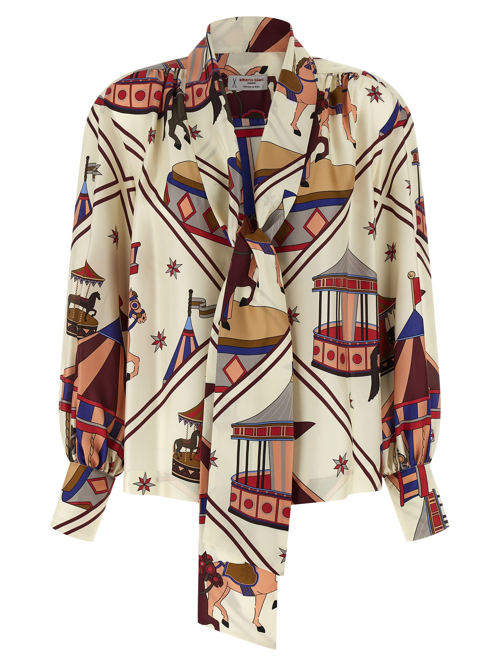 Alberto Biani Lavallière Collar Shirt In Multi