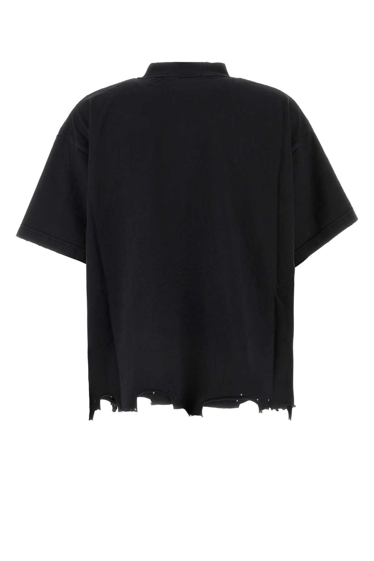 Shop Balenciaga Slate Cotton T-shirt In Washedblackblue