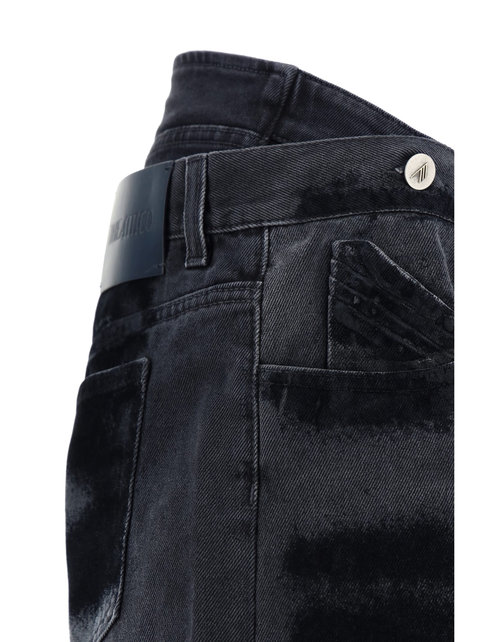 Shop Attico Denim Pants In Black