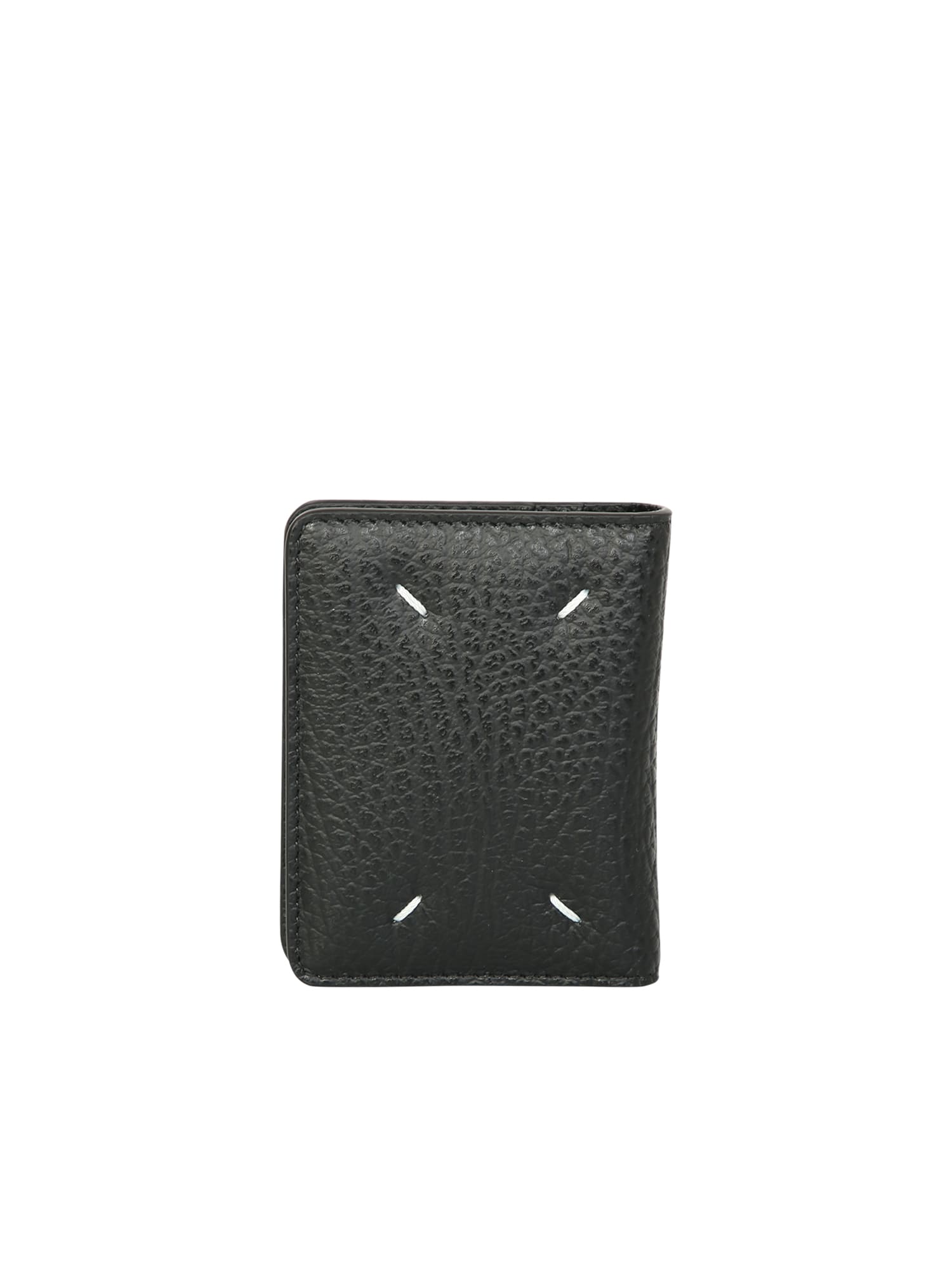 Shop Maison Margiela Card Holder With Four Stitches Logo In Black