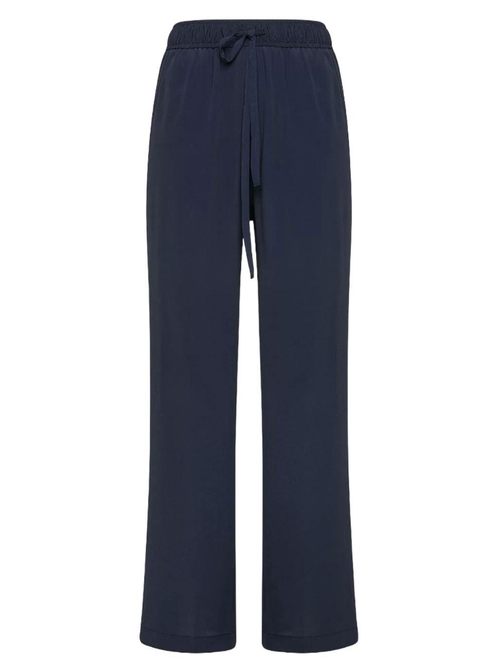 Shop Seventy Straight-leg Drawstring Trousers In Blue