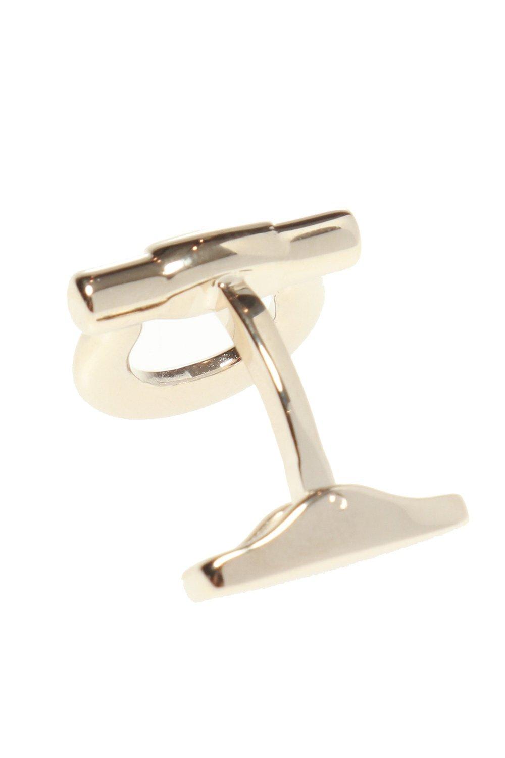 Shop Ferragamo Logo Engraved Cuff Links In Gold