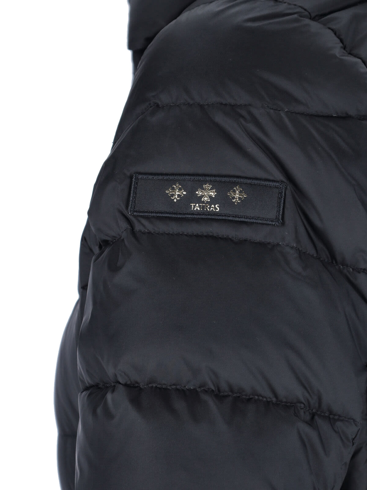 Tatras Quilted Long Jacket High Collar In Blue