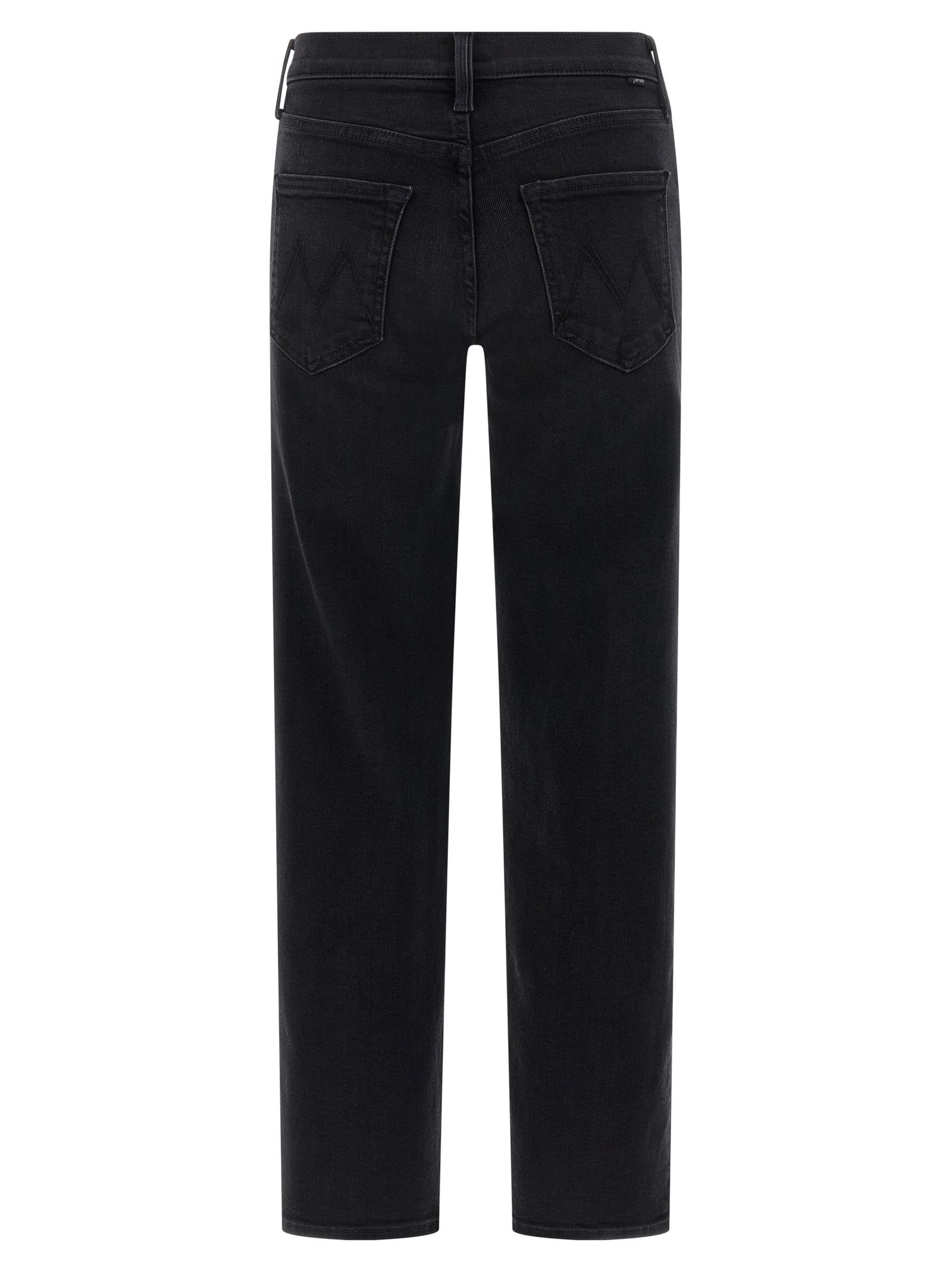 Mother The Mid Rise Rambler Zip Flood Jeans In Black