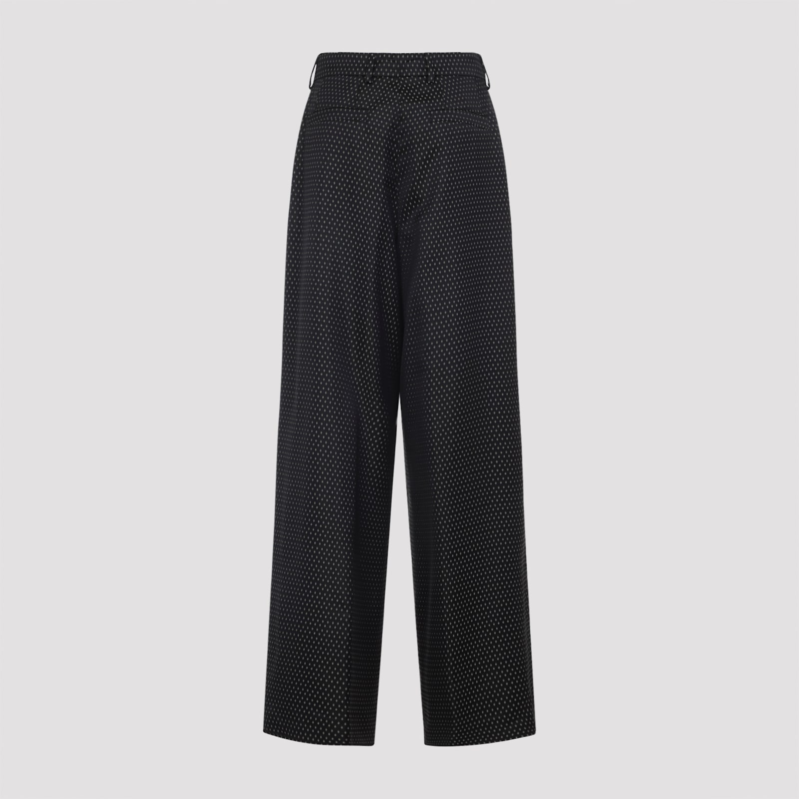 Dries Van Noten Patterned Trousers Featuring Belt Loops In Black