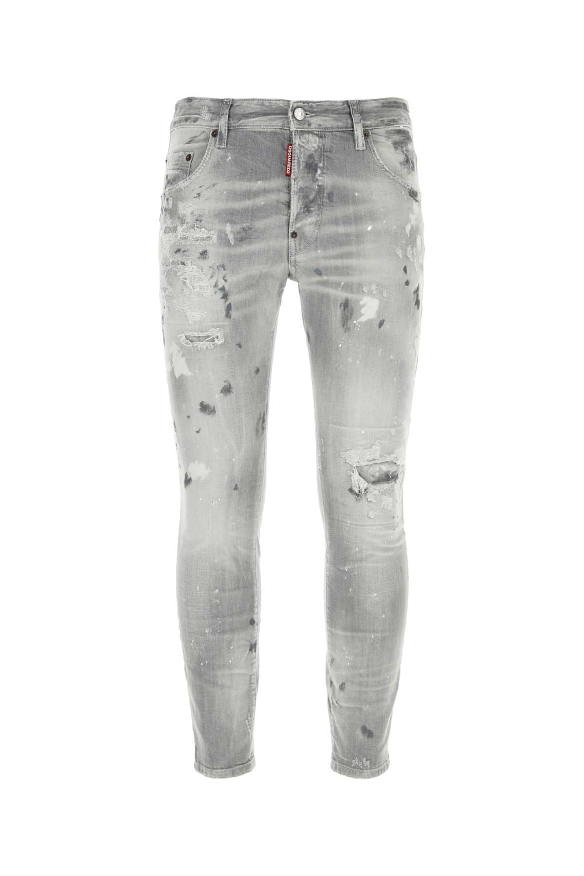 Dsquared2 Light Grey Stretch Denim Skater Jeans