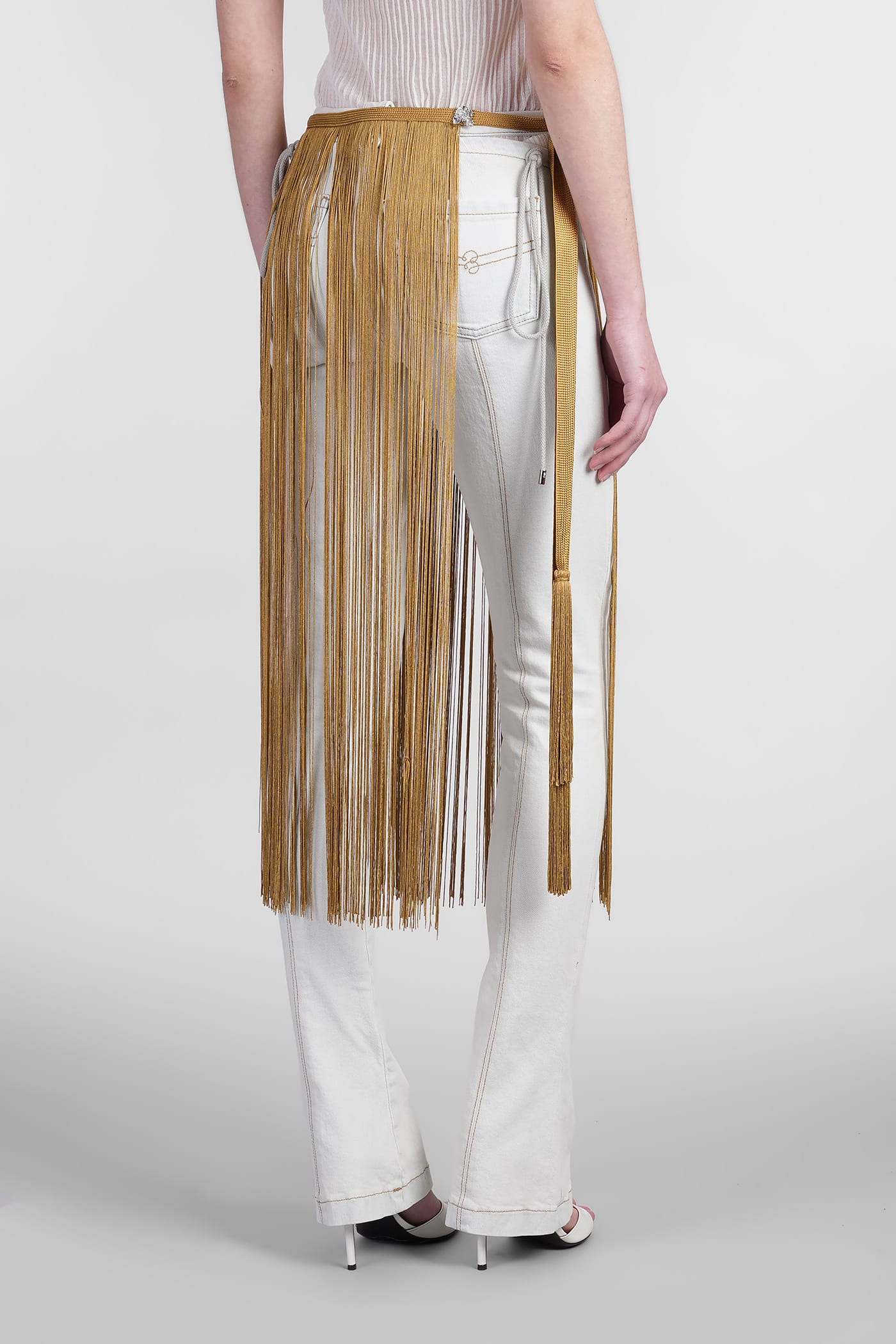 Blumarine Skirt In Gold Viscose In Gold