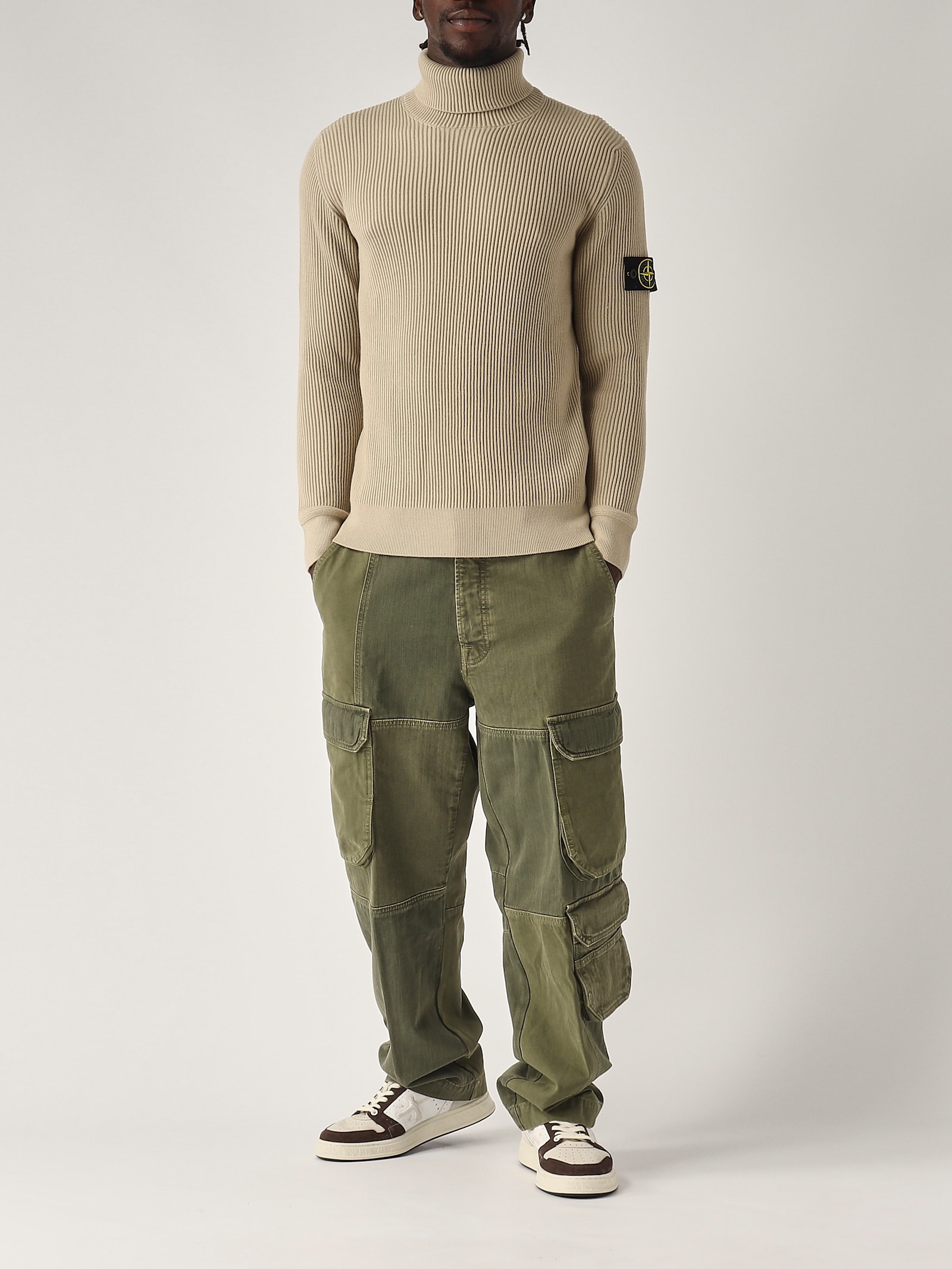 Shop Stone Island Maglia Sweater In Beige Chiaro