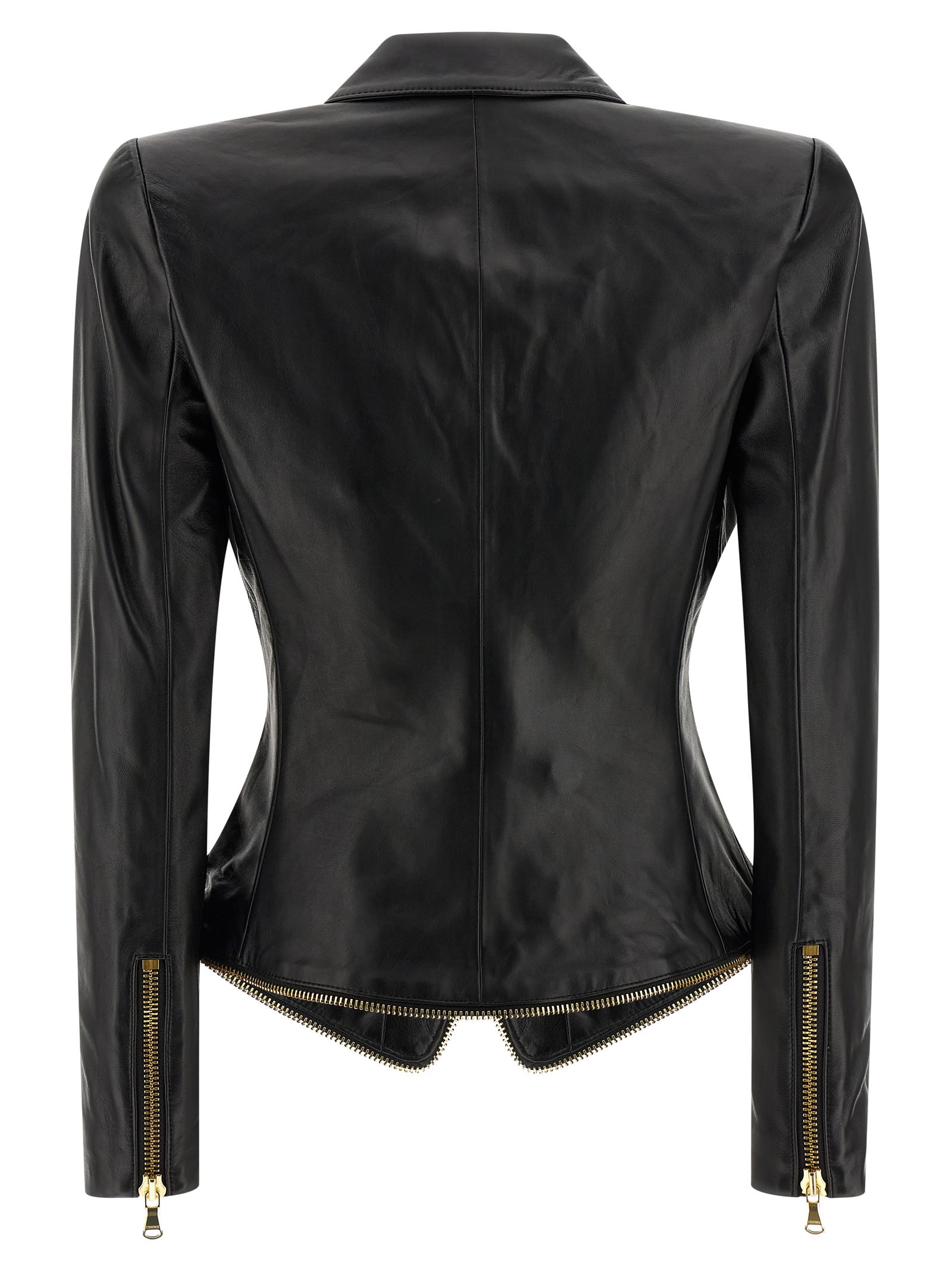 L'agence Ottilie Leather Blazer In Black