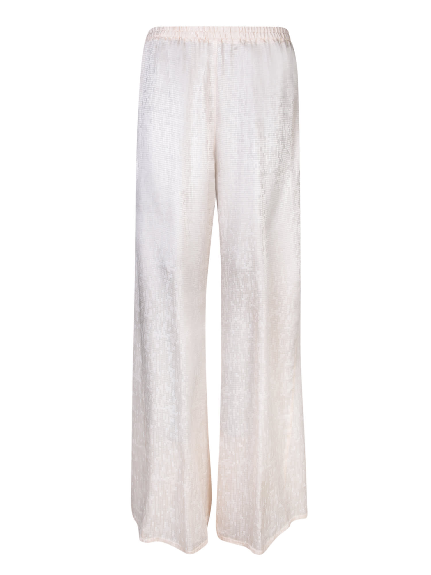 Forte_Forte Microdamier Ivory Trousers