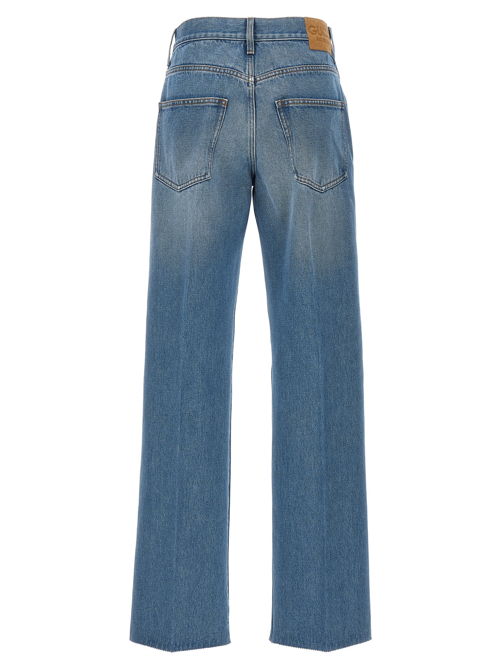 Shop Gucci Relaxed Style Jeans In Blue