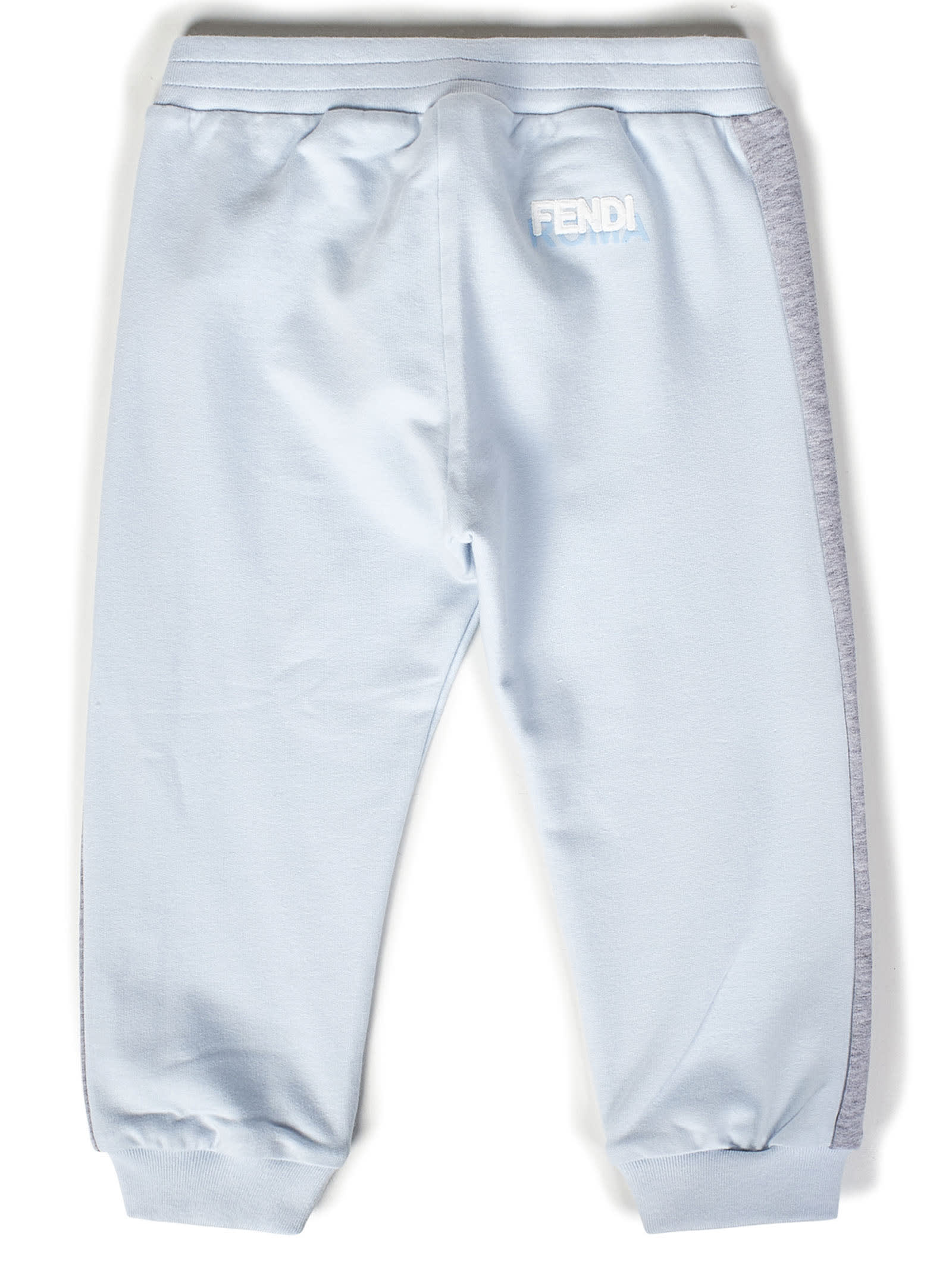 Shop Fendi Trousers In Light Blue