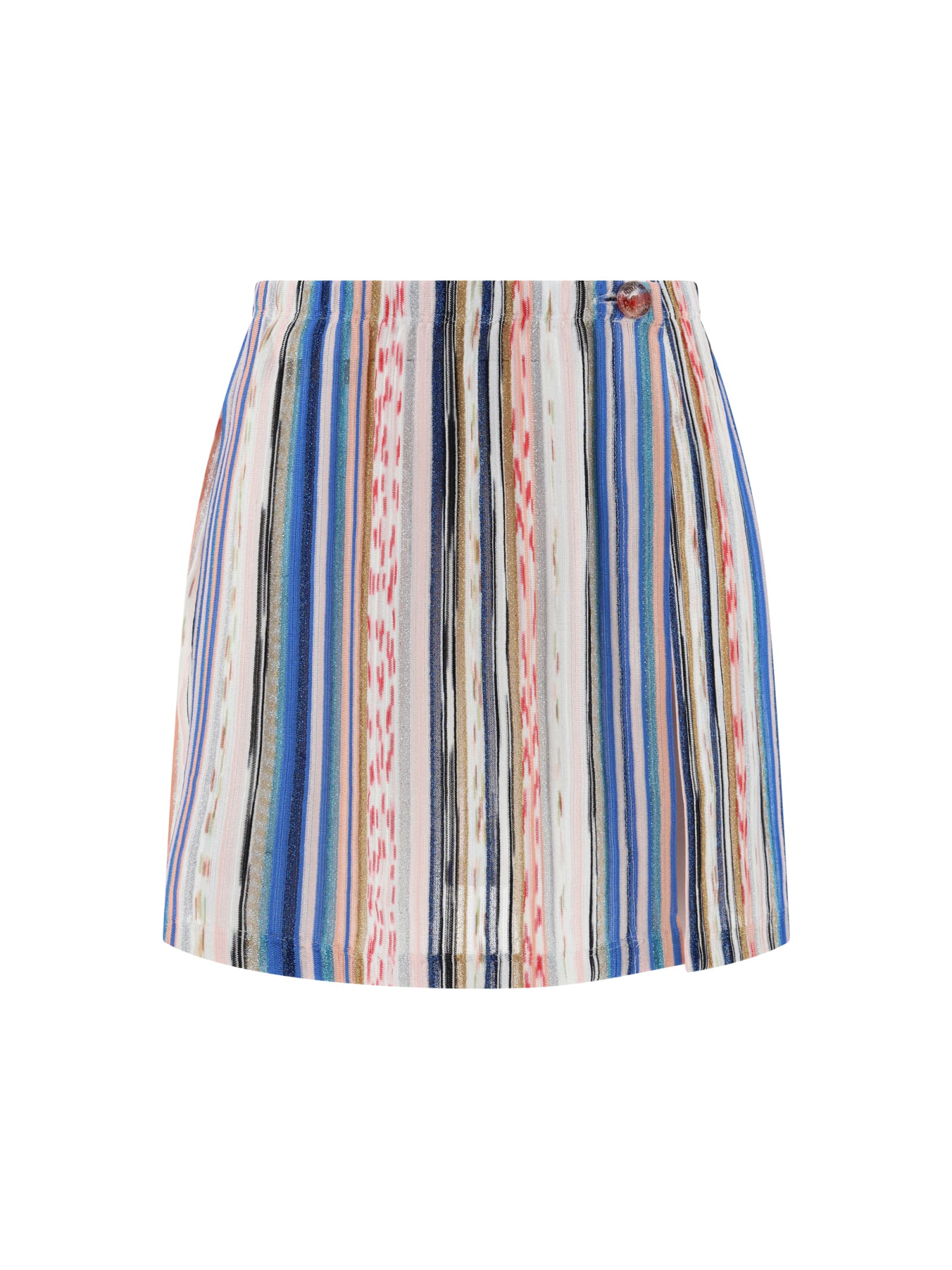Shop Missoni Beach Cover-up Miniskirt In Blue Base Space Dyed