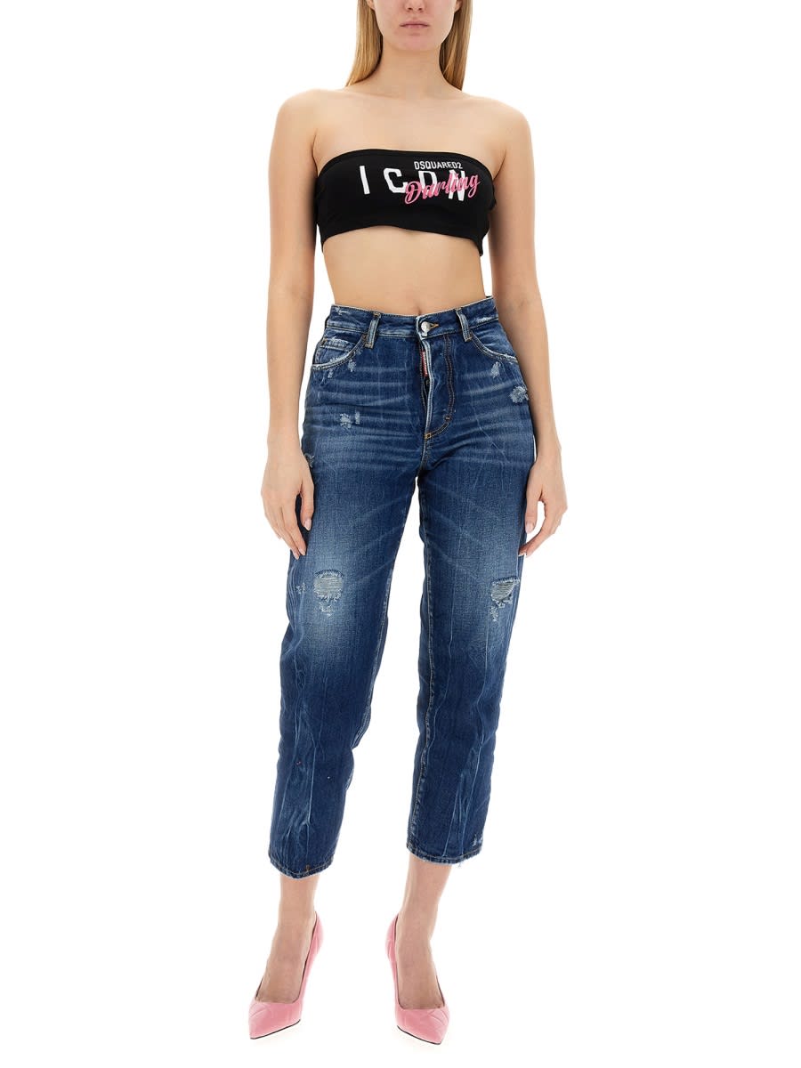 Shop Dsquared2 Tops With Logo In Black