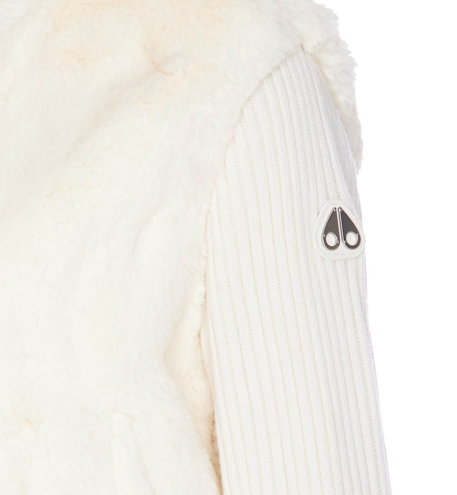 Shop Moose Knuckles Dula Bunny Sweater In White