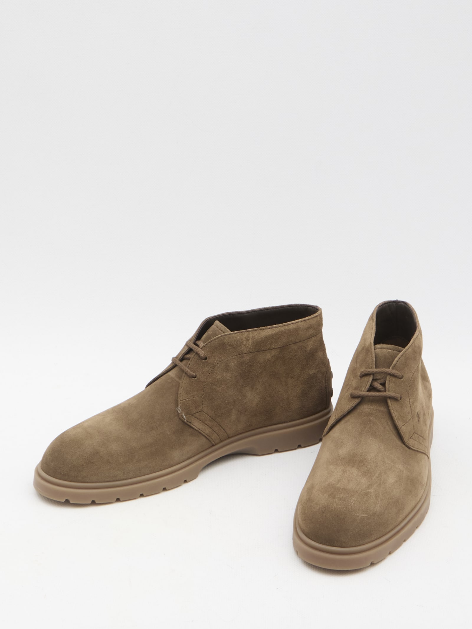 Shop Tod's Desert Boots In Suede In Brown