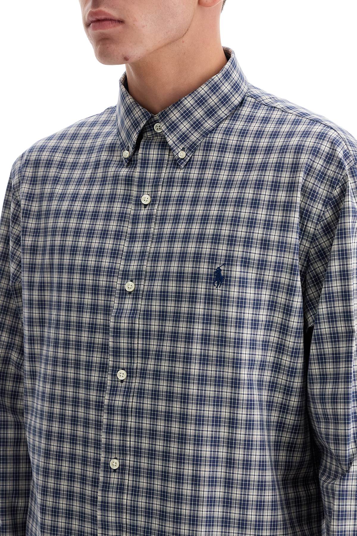 Shop Polo Ralph Lauren Custom Fit Cotton Stretch Shirt In 6536 Grey Heather Navy Multi (blue)