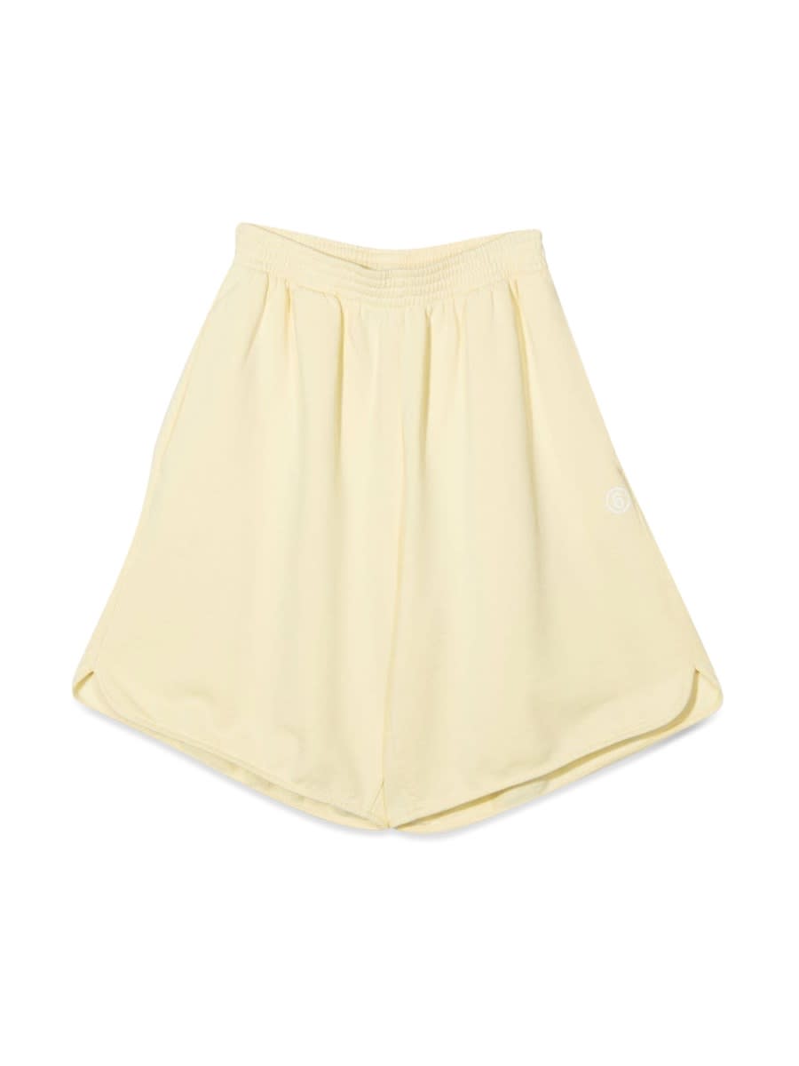 Shop Mm6 Maison Margiela Cotton Shorts In Yellow