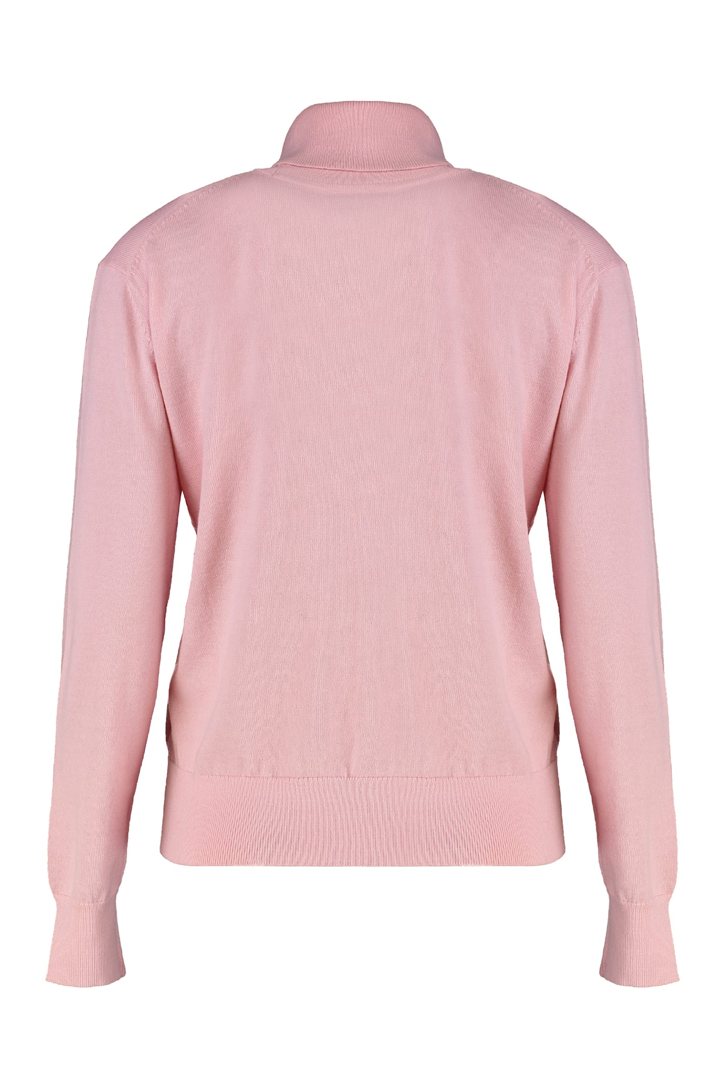Calvin Klein Turtleneck Sweater In Merino Wool In Pink
