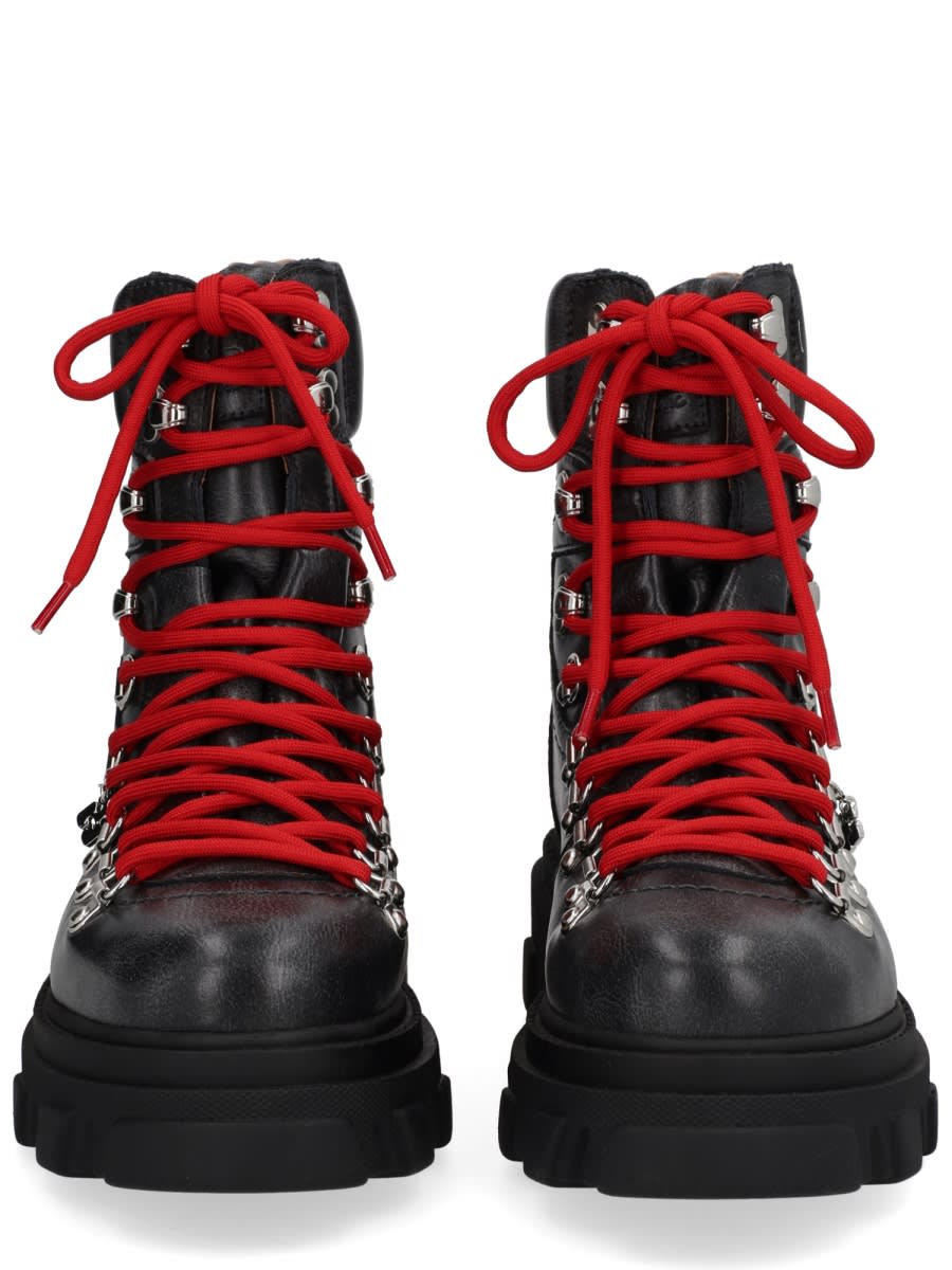 Ganni Ankle Mountain Boots Chunky Sole In Black