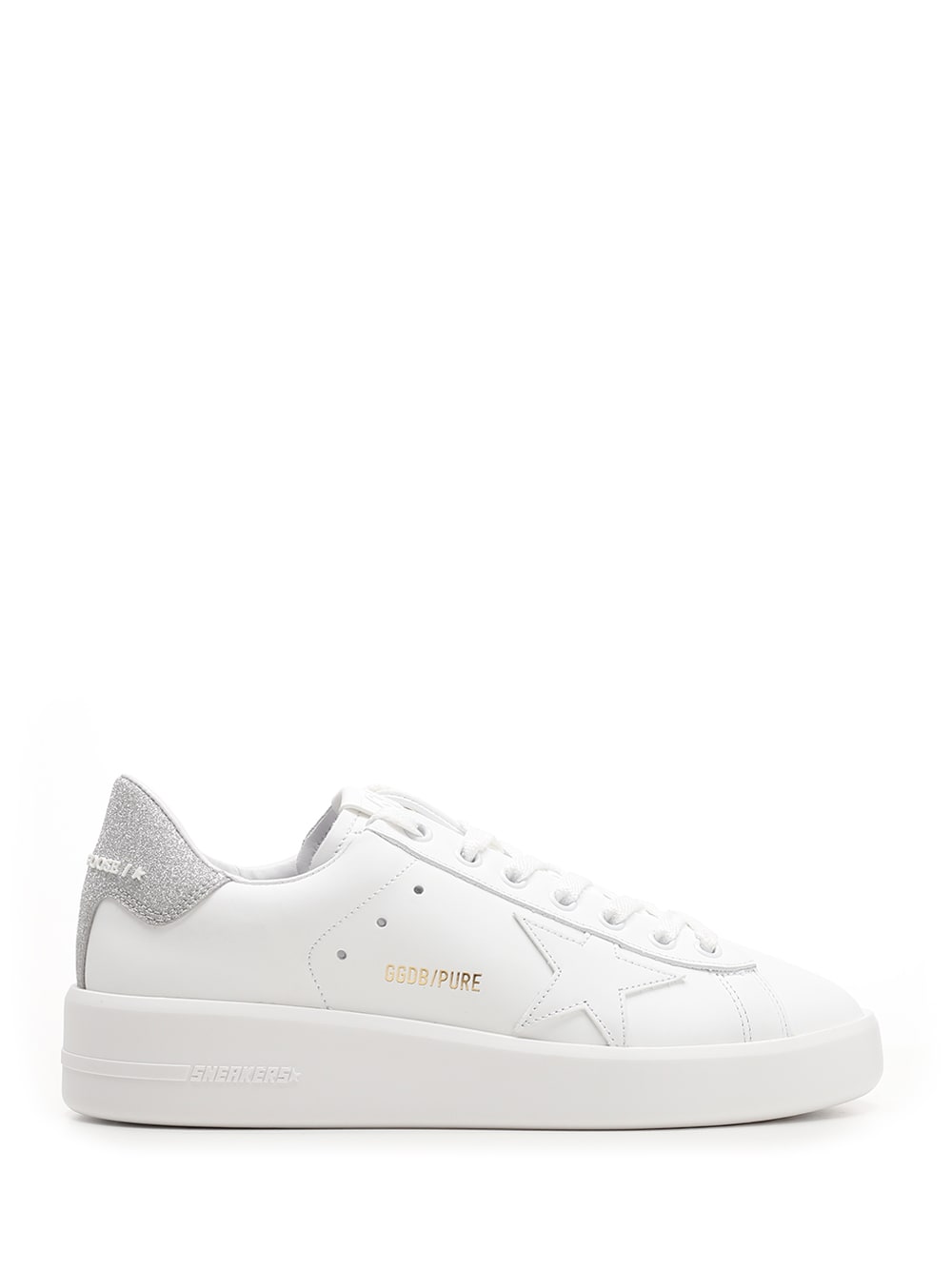 Shop Golden Goose Pure Star Sneakers In Optical White In Silver