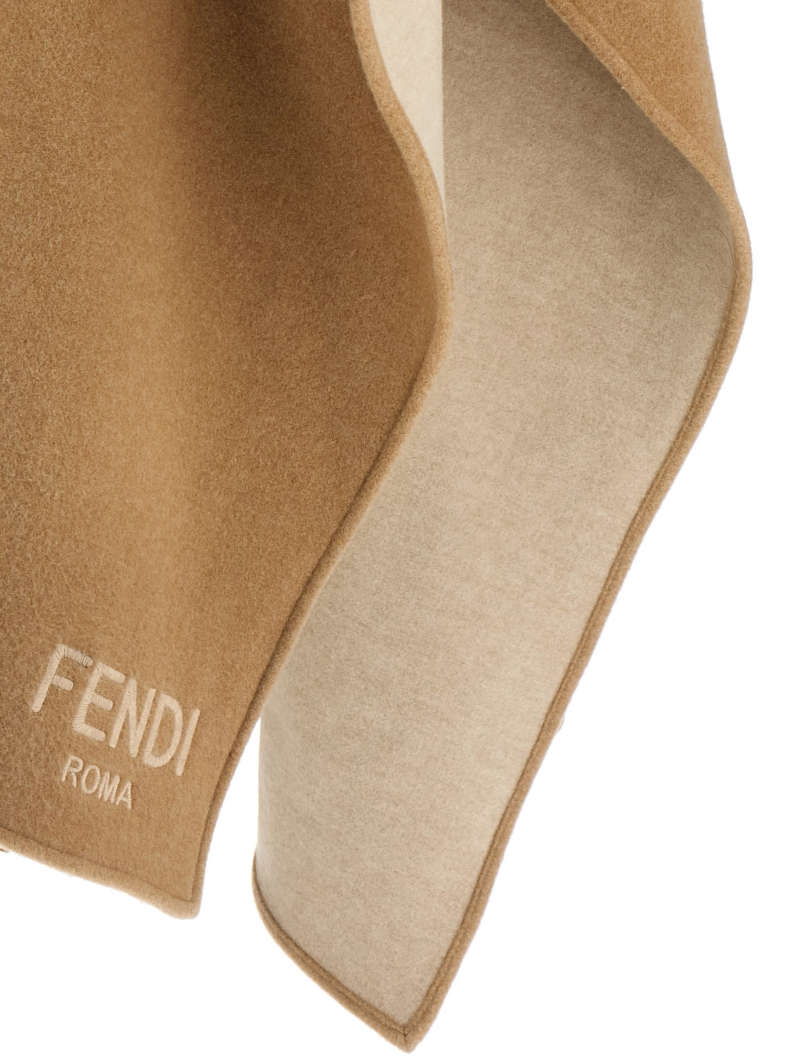 Shop Fendi Roma Poncho In Beige