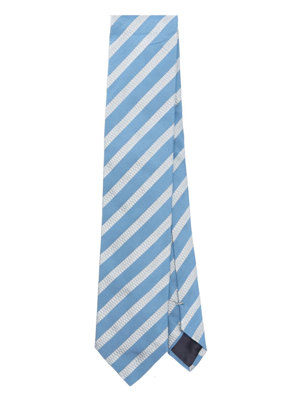 Shop Lanvin Band Tie In Navy Blue Grey