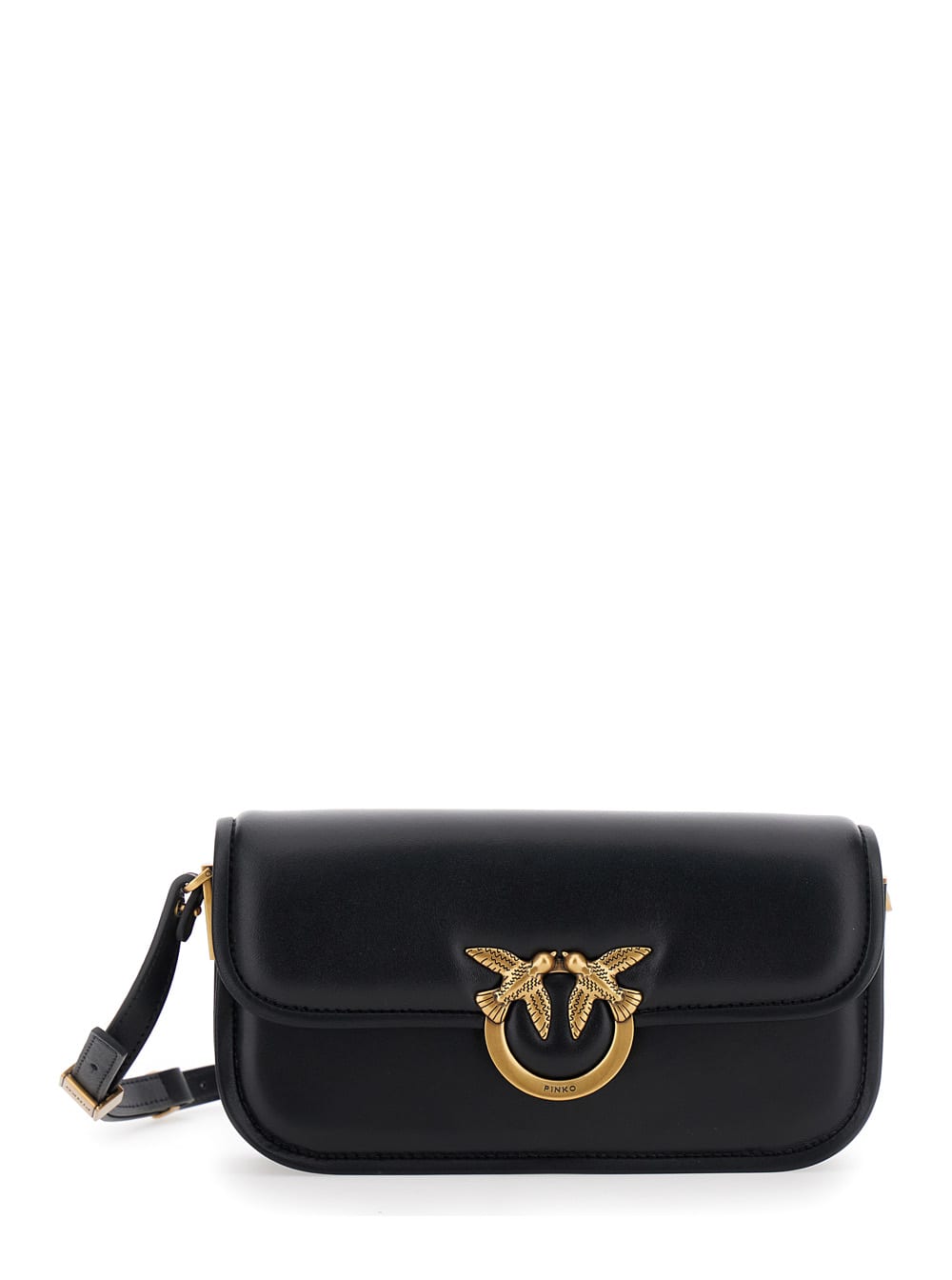 Pinko Small Love Bag Box Crossbody Bag In Nappa Leather In Black
