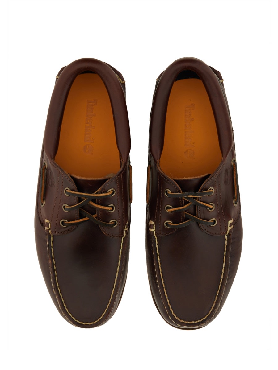 Timberland Brown Boat Loafers With Two-tone Laces In Brown